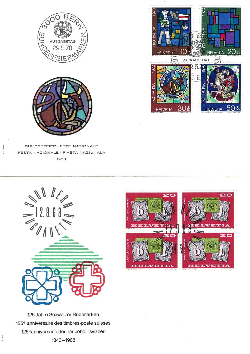 Buste & buste per spedizione: 4 FDC Ersttagscouverts 1970 – Usato da Ipsach venduto da Goetrix 1