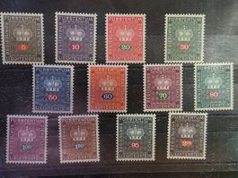 Briefmarken Set Fürstentum Liechtenstein ungelaufen