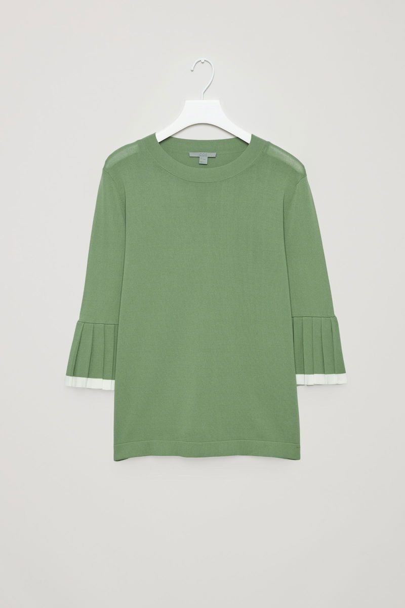 Cos Top: COS Pullover grün mit Plisseearmeln Grösse M – Usato da Siebnen venduto da koschitoschi 4