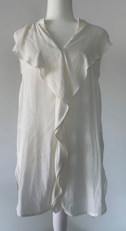 Damen Bluse weiss Grösse M Volants Kragen guter Zustand