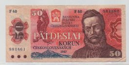 50 CORONE - ANNO 1987 - CECOSLOVACCHIA
