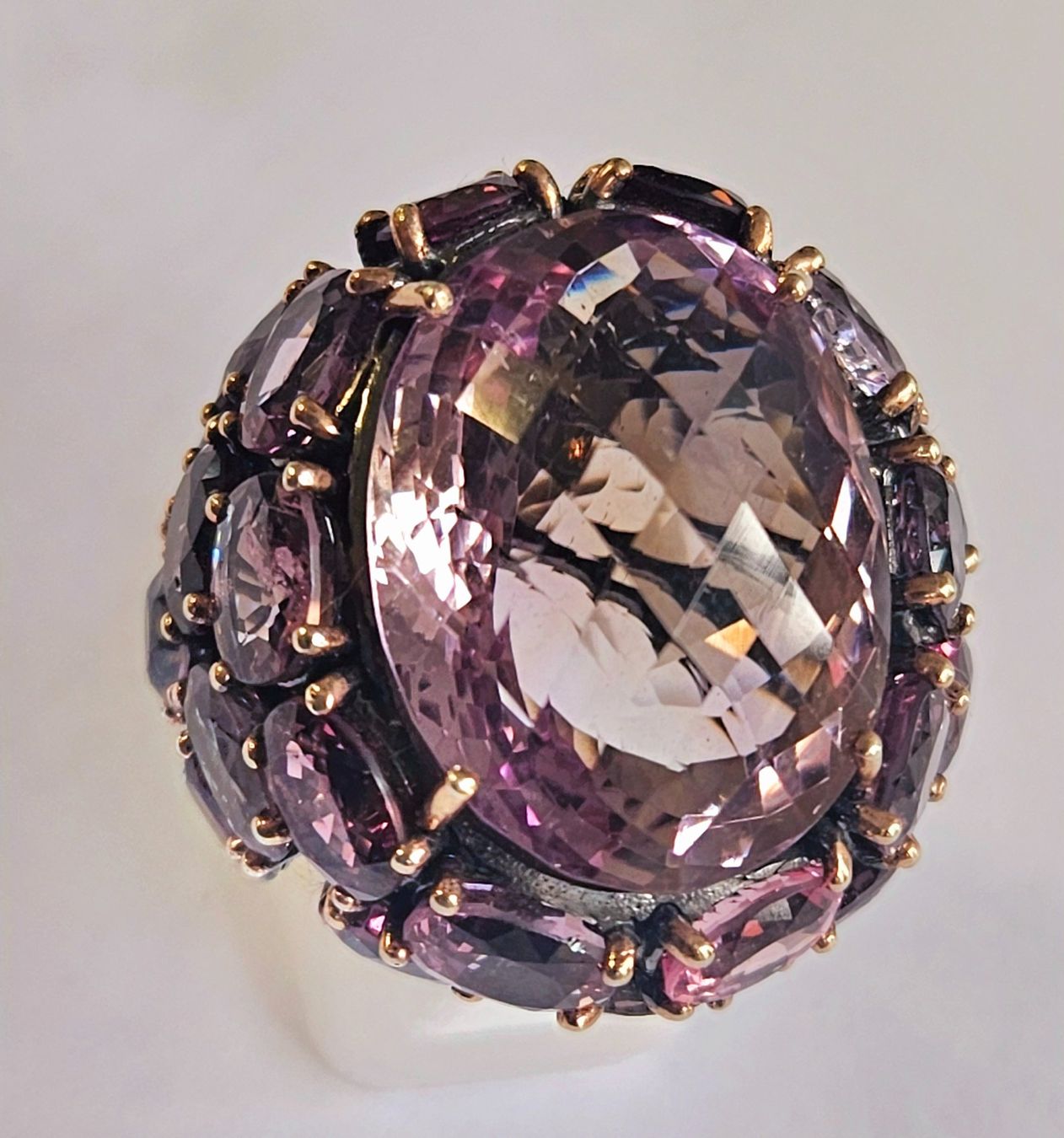 Anelli: Ring mit rosa Steinen und dunklem Silber Grösse 59 – Nuovo (secondo la descrizione) da Zürich venduto da Bieter04 3