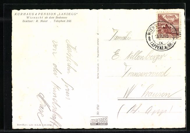 Cartoline postali: Wienacht, Ferienheim Landegg, Totalansic – Usato da Berlin venduto da bartko-reher 1