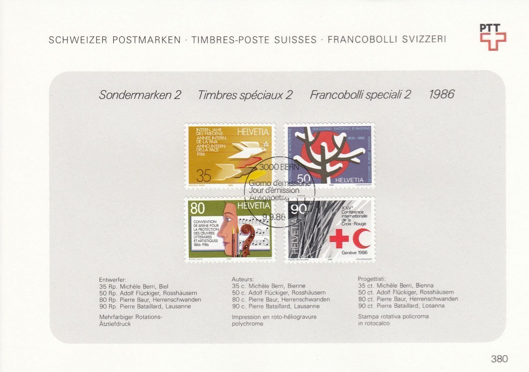 Tutti i francobolli: Pro Sport 1986,  2 Sammelblätter – Usato da Spreitenbach venduto da Mustang_1105 1