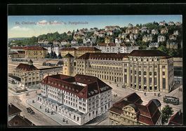 St. Gallen, Neuer Bahnhof und Postgebäu