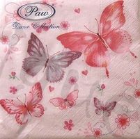 Serviette schmetterlinge rosa (d280) 2Stk.