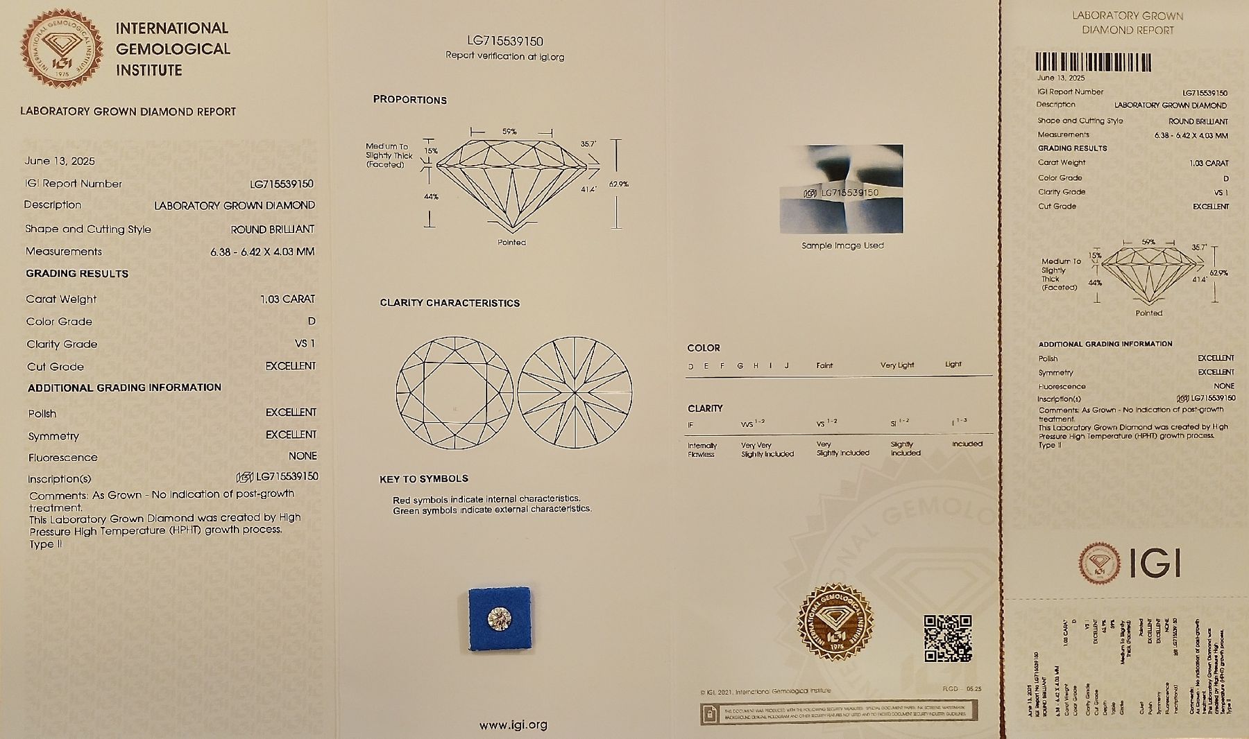 Pietre preziose: 1.03ct Diamond VS1 D 3EX (lab) éco-diamond – Nuovo e nell'imballaggio originale da Genève venduto da Monkey_Soldier