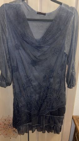 Damen Kleid Sommerkleid Tunika Spitze