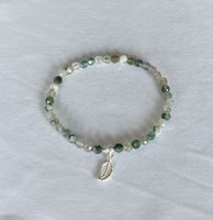 Edelstein Armband Moosachat mit Silber auf Mass