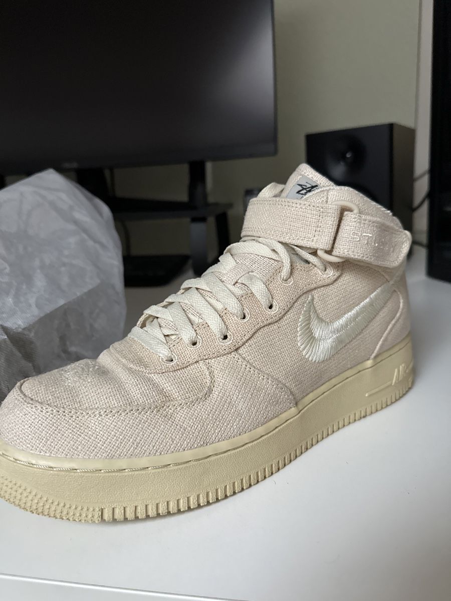 Scarpe da uomo: Air Force Mid X Stussy Beige – Usato da Brunnen venduto da ram_5zvc