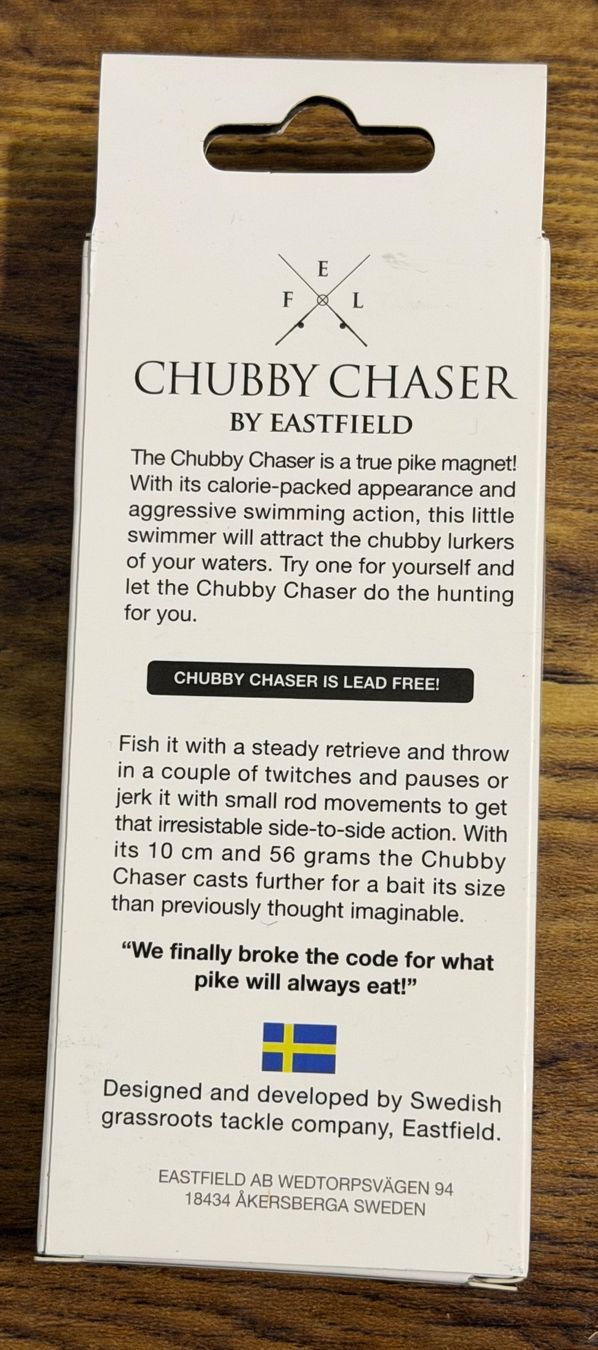 Esche: Eastfield Chubby Chaser Jerkbait - 10 cm / 56 gr – Difettoso da Widnau venduto da Fishingtackle_Oggy 2
