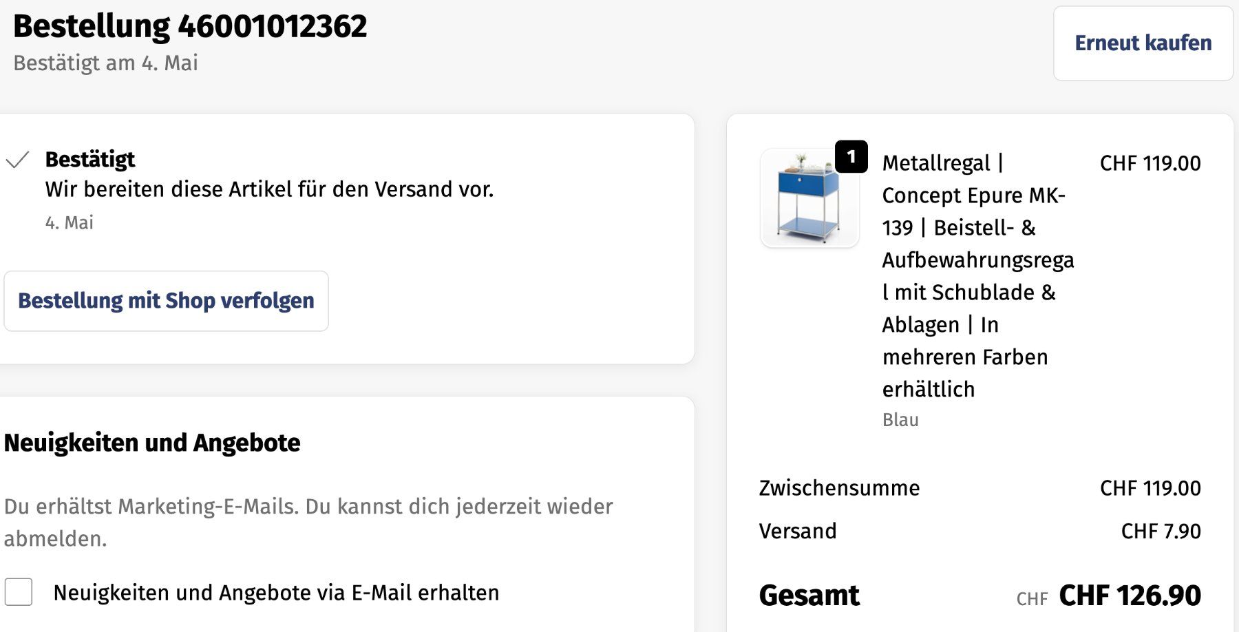 Comodini: Beistell - Tisch aus Metall – Nuovo (secondo la descrizione) da Birmensdorf ZH venduto da CAS-ZRH 4
