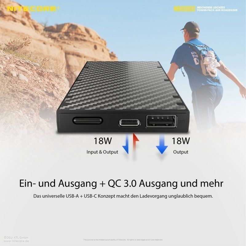 NiteCore Batterie: NITECORE Powerbank NB10000, superleicht – Nuovo e nell'imballaggio originale da Grüningen venduto da Prolumin 3