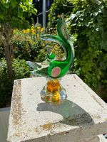 Murano Glasfisch Vintage in grün und gelb