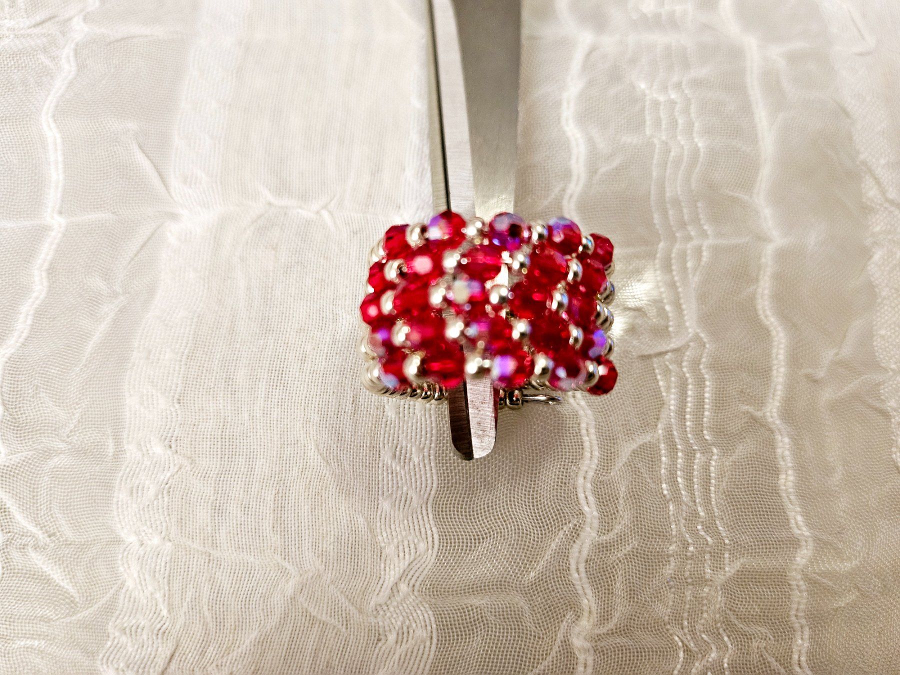 Ringe: Handgemachte Perlen Ring  aus swarovski perlen gr 52/53 – Neu und originalverpackt aus Dietikon von Eleda 1