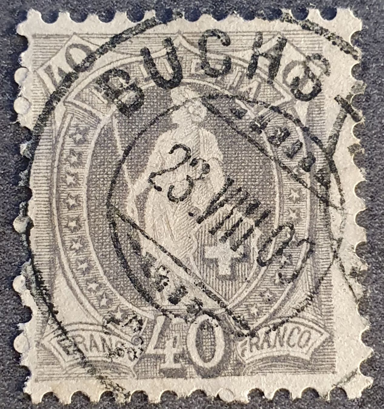 Tutti i francobolli: Stehende Helvetia Buchs 69D Kat. 10.- – Usato da Balgach venduto da SIMEON27