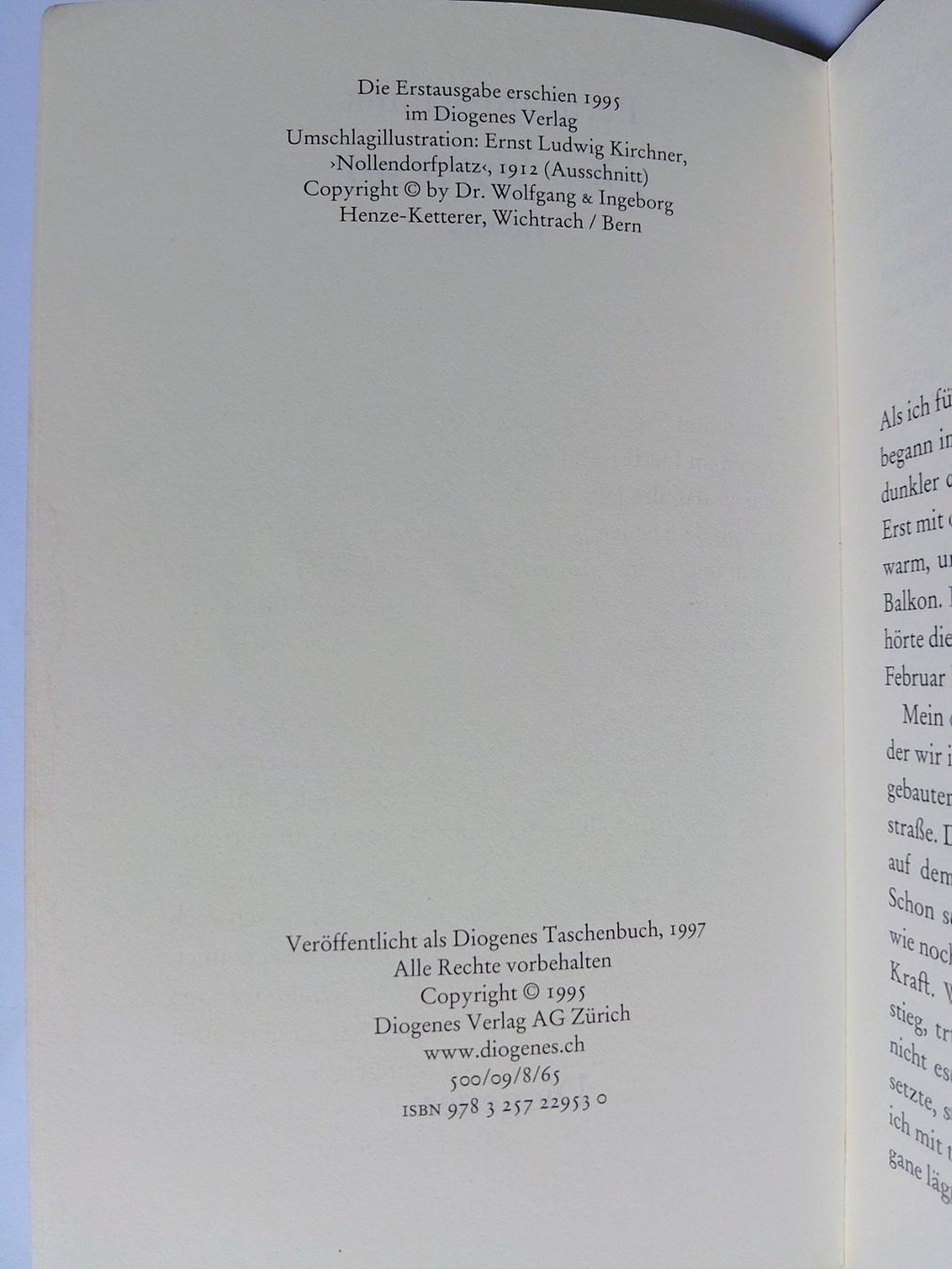 Bücher: Bernhard Schlink: Der Vorleser . Roman – Gebraucht aus Zürich von Flitzi2005 7