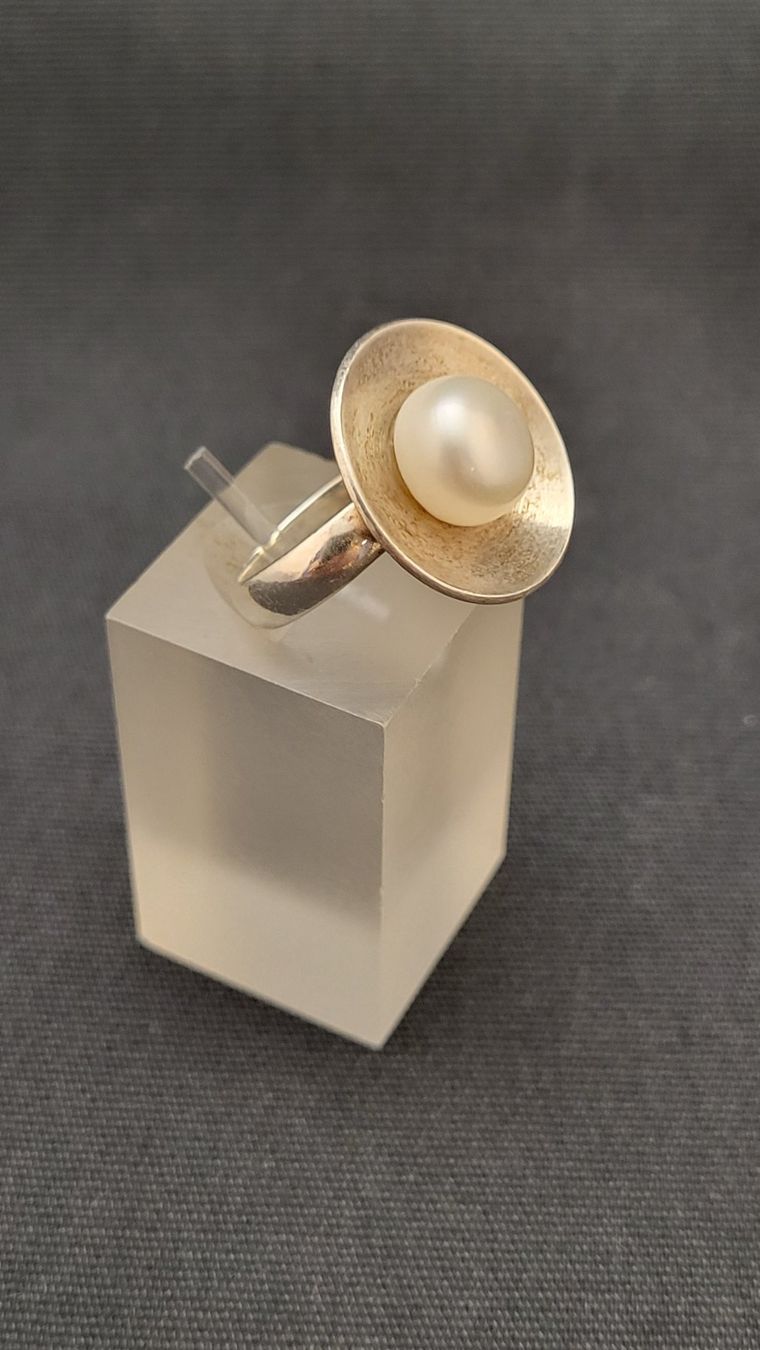 Anelli: Silberring 925 mit Perle – Usato da Basel venduto da spinne02 6