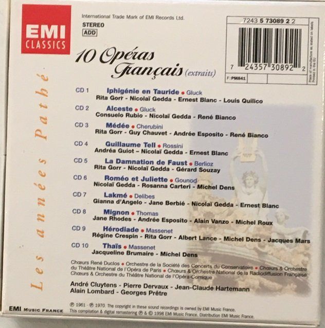CD: 10 Opéras Français  (10 CDs) – Usato da Grüningen venduto da azulamarillo 1