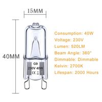 Halogen G9 GlüHbirne 12 StüCke 40w 230v