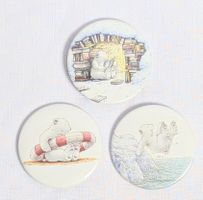 3x Der kleine Eisbär - Button -  Pin - Hans de Beer