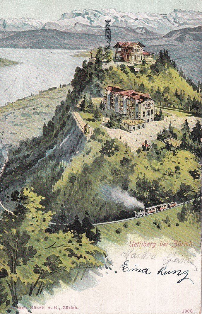 Cartoline postali: Uetliberg  ZH   -  Dampfeisenbahn  -    Litho      um 1907 – Usato da Brig venduto da Valcards54