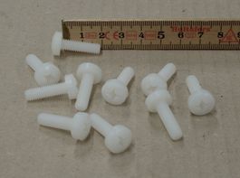10 Stk. Kunststoff-Schrauben Nylon M6x20 weiss Kreuzkopf