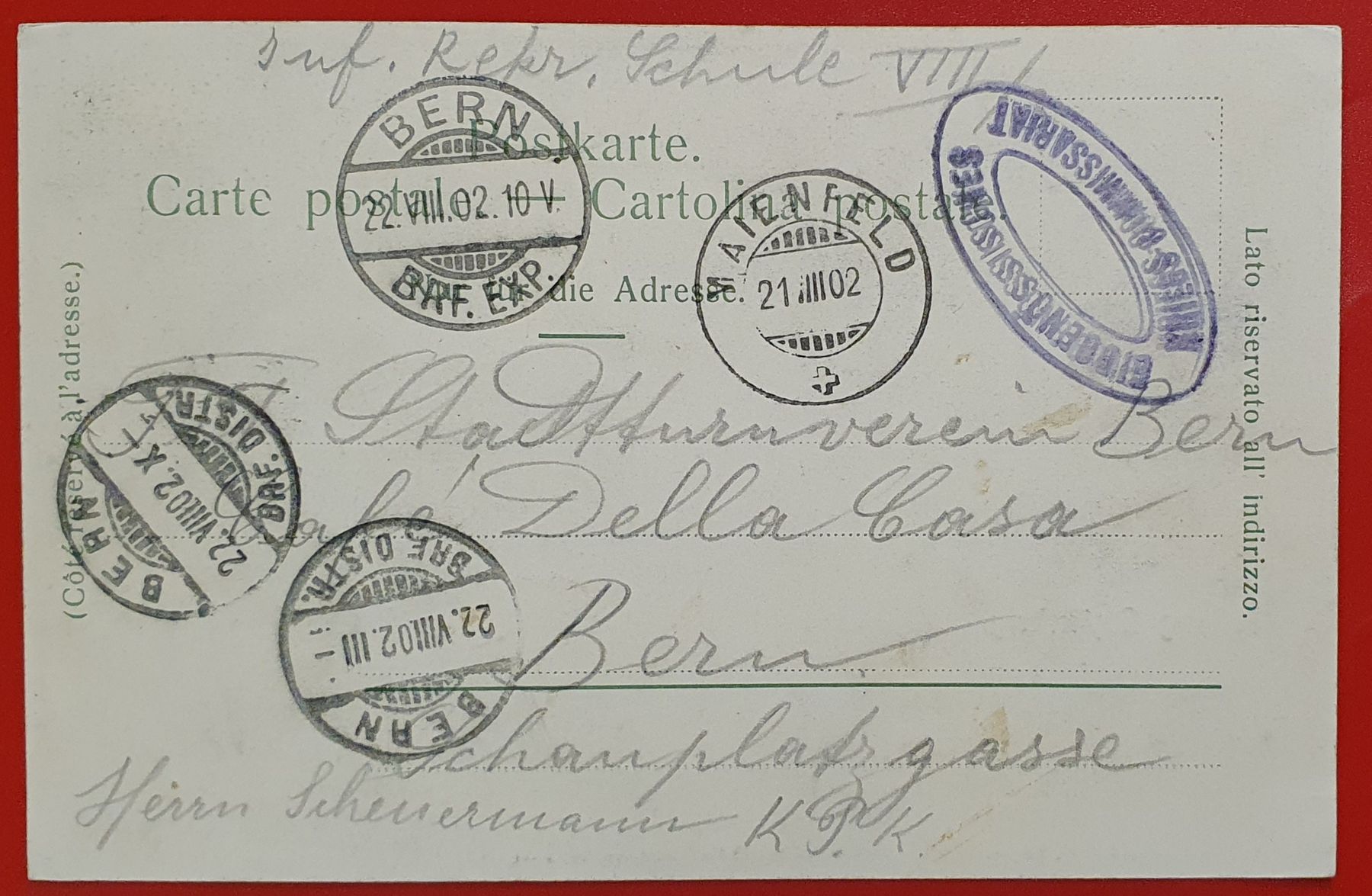 Cartoline postali: Festung Luziensteig 1902 – Usato da Kreuzlingen venduto da Rschweiz1 1
