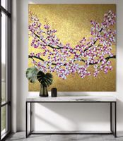 "The First Sakura” XL Kunst in Gold 