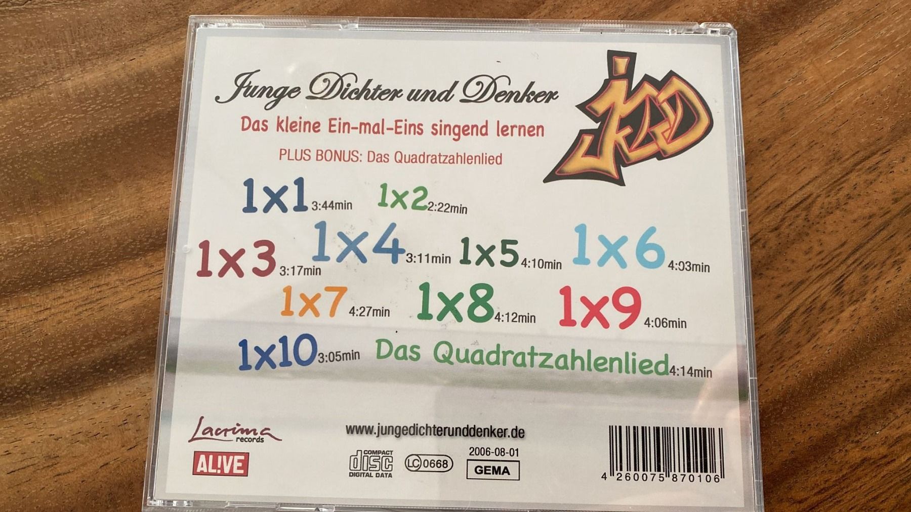 CDs: das Kleine ein mal eins singend lernen - CD - Lern Lieder – Gebraucht aus Dagmersellen von Arcticsnow2017 5