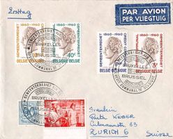 Flugbrief FDC Belgien 1960
