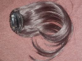 Pony, Haarverlängerung Clip Braun, Hair extension clip brown