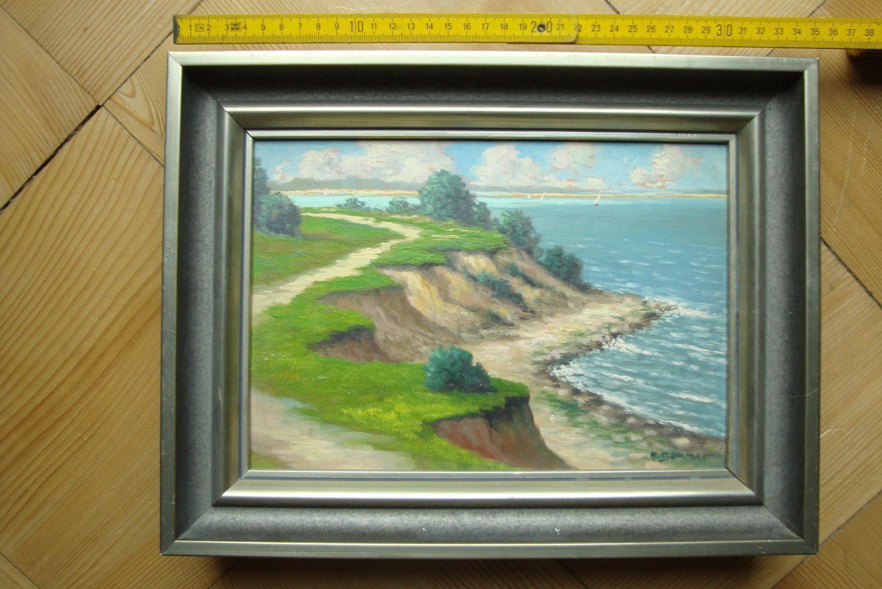 Tableaux: Uferlandschaft mit Gischt und Booten, Öl – D'occasion à Bern par carola31 1