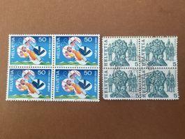 Briefmarken Helvetia Reka 50/5 Fr. 4er Blöcke