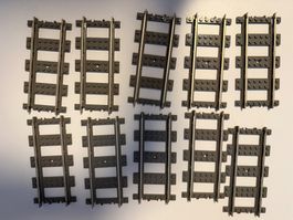 Lego Eisenbahn Schienen 10 Stück grau gebrauchter Zustand