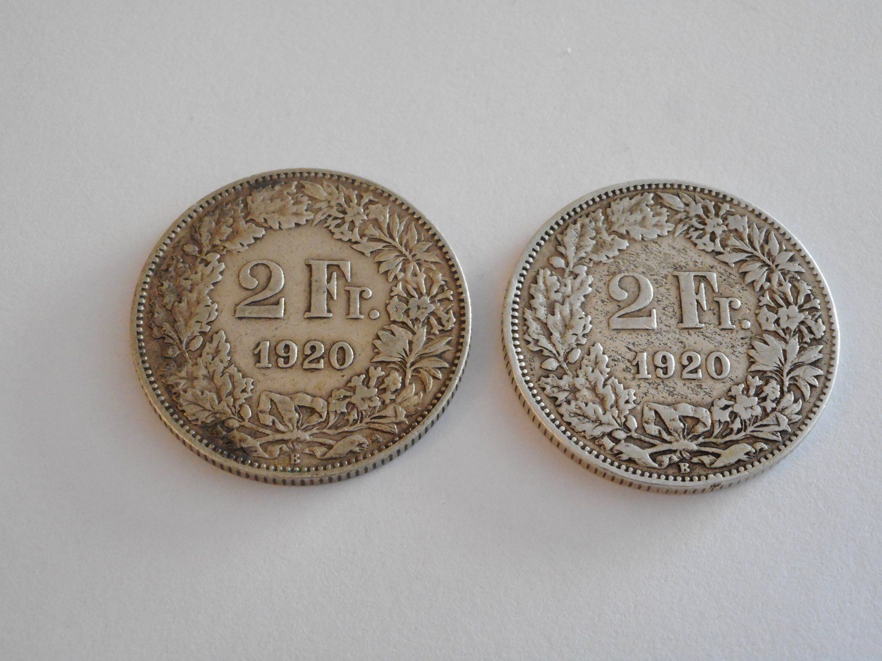 Tutti le monete: 2 pièces de 2 Frs. Suisses 1920 – Usato da Carouge GE venduto da bemol_007