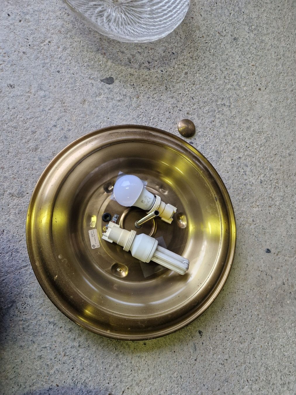 Lampadari & plafoniere: Deckenlampe Messing/Glas, Retro, gut erhalten, Maisonette De – Usato da Nesslau venduto da Nikos73 4