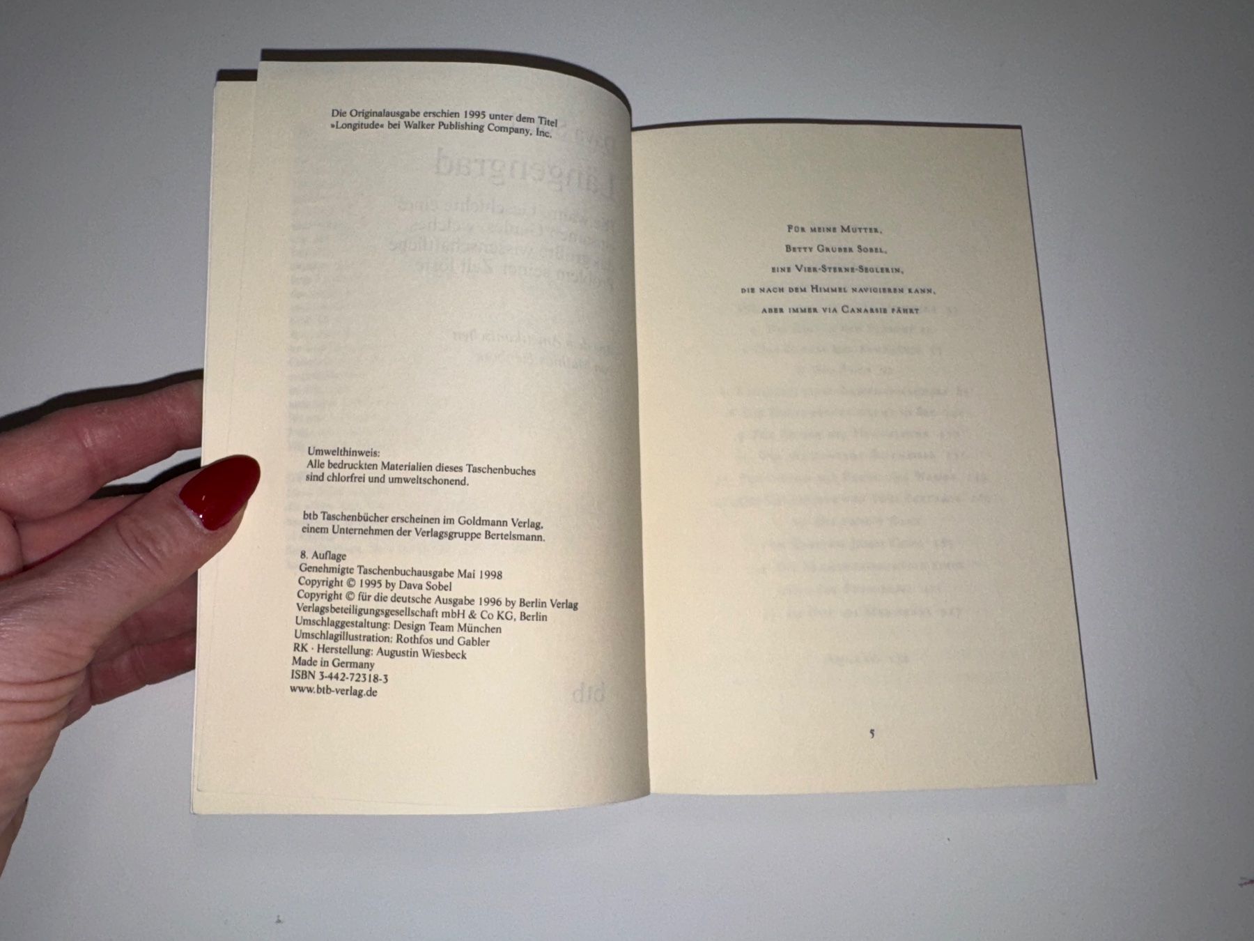 Libri: BUCH: Dava Sobel, Längengrad – Usato da Grosswangen venduto da Second_hand_paradise 1