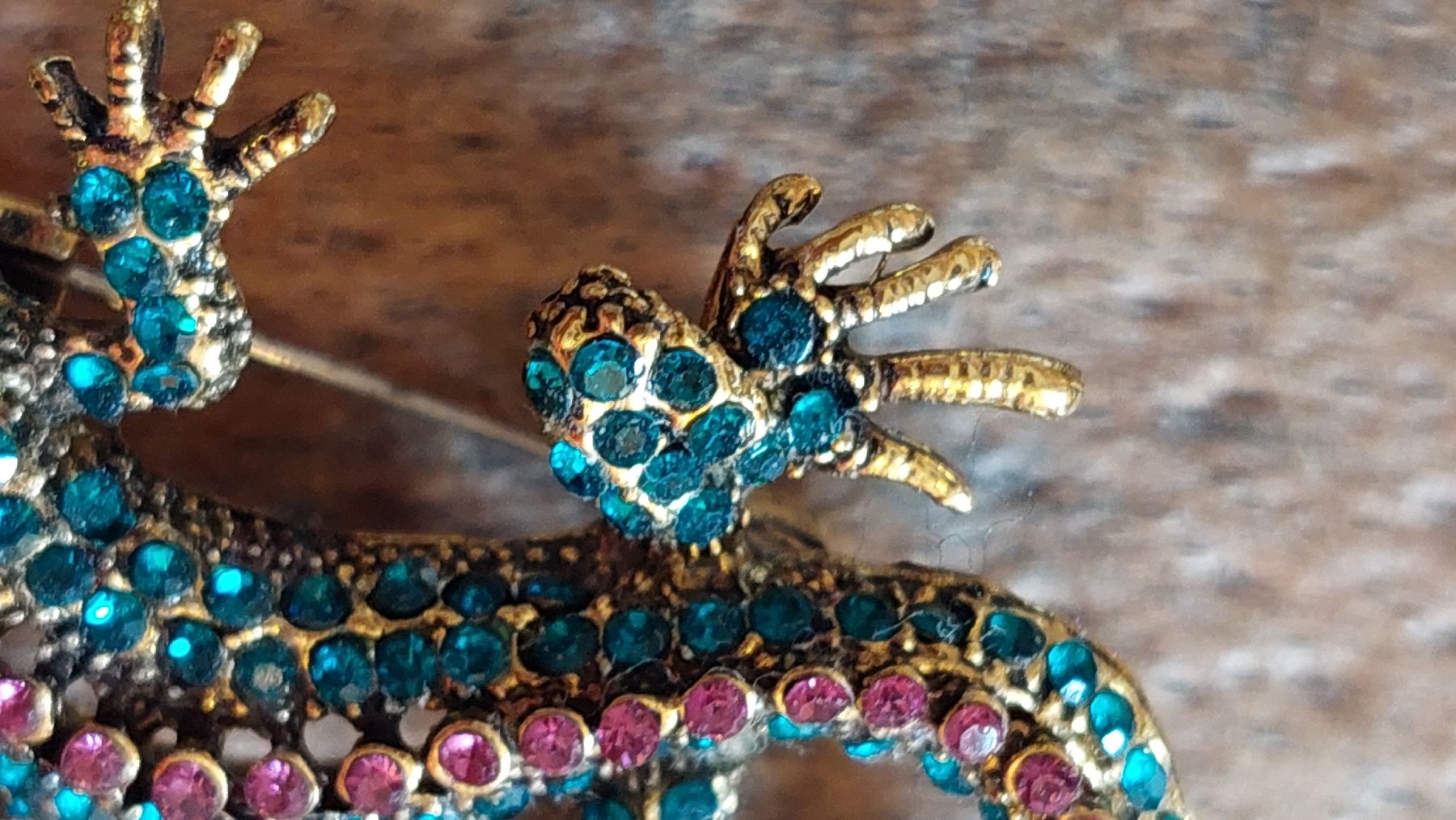 Spille & Fermagli: Schöne Brosche Echse / Eidechse mit Strass – Usato da Oberwil BL venduto da Kukkaniitty 5