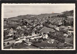 Estavayer le Lac , Vue prise par avion , gel. 1949