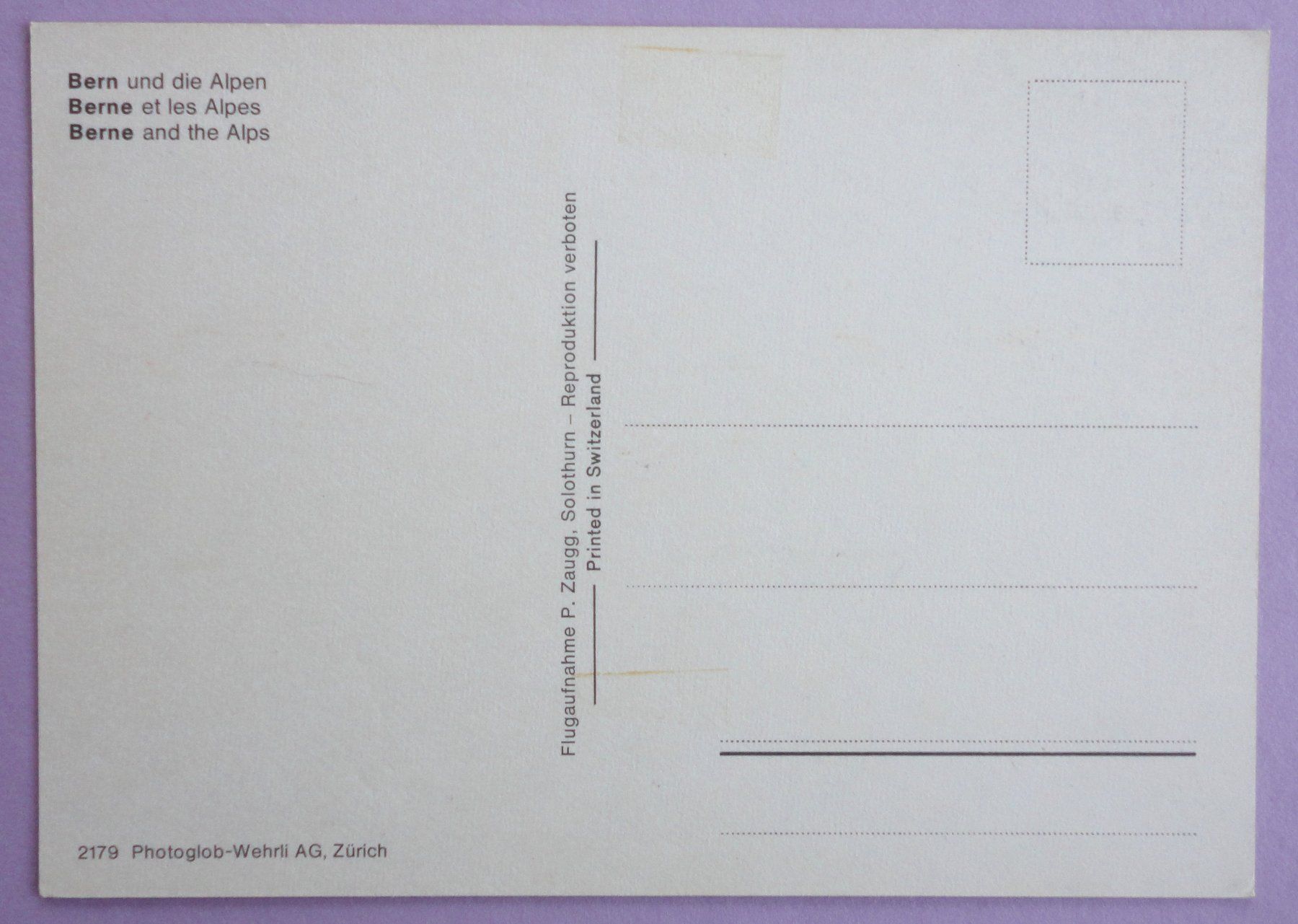 Cartoline postali: Bern und die Alpen – Usato da Fétigny venduto da Billy2miny 1