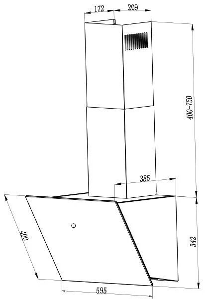 Cappe di aspirazione: 927 - Dunstabzugshaube Kopffrei 60cm Schwarz mit Filter – Nuovo e nell'imballaggio originale da Wallenwil venduto da toesstalvertrieb 9