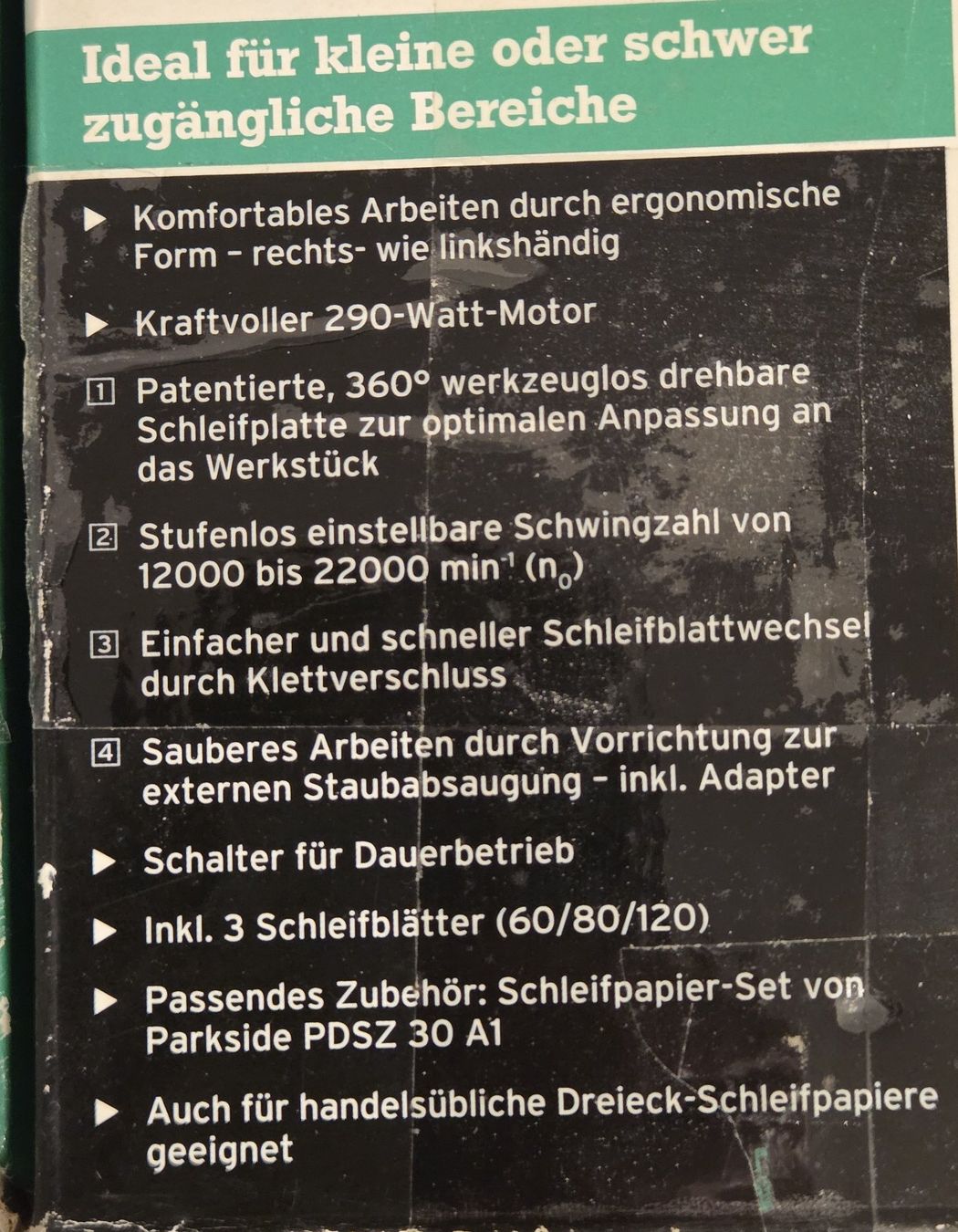 Parkside Smerigliatrici & Lucidatrici: Dreieckschleifer 290W – Usato da Bellach venduto da zaphod-1 4