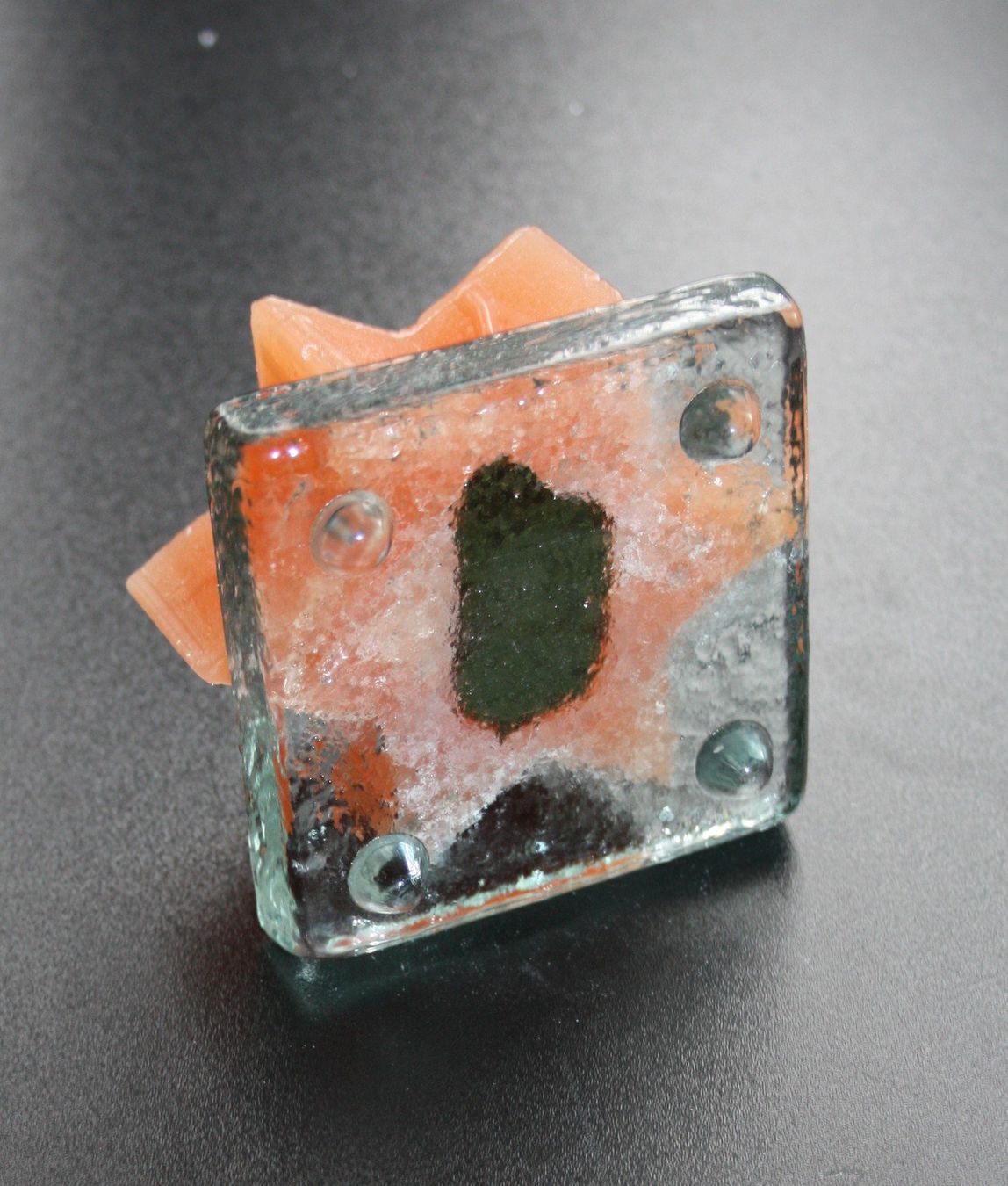 Tutte le decorazioni: Teelicht Stern orange mit Glasuntersetzer NEU – Nuovo e nell'imballaggio originale da Flüelen venduto da Alt-und-Neu 2