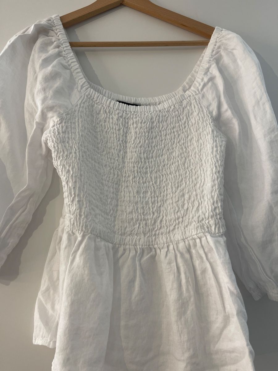 Camicette: M&S Collection Size 10, white linen blouse – Usato da Rüschlikon venduto da JessicaB88 1