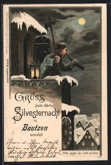 Cartoline postali: Litho Arbon, Nachtwächter in der Silves – Usato da Berlin venduto da bartko-reher