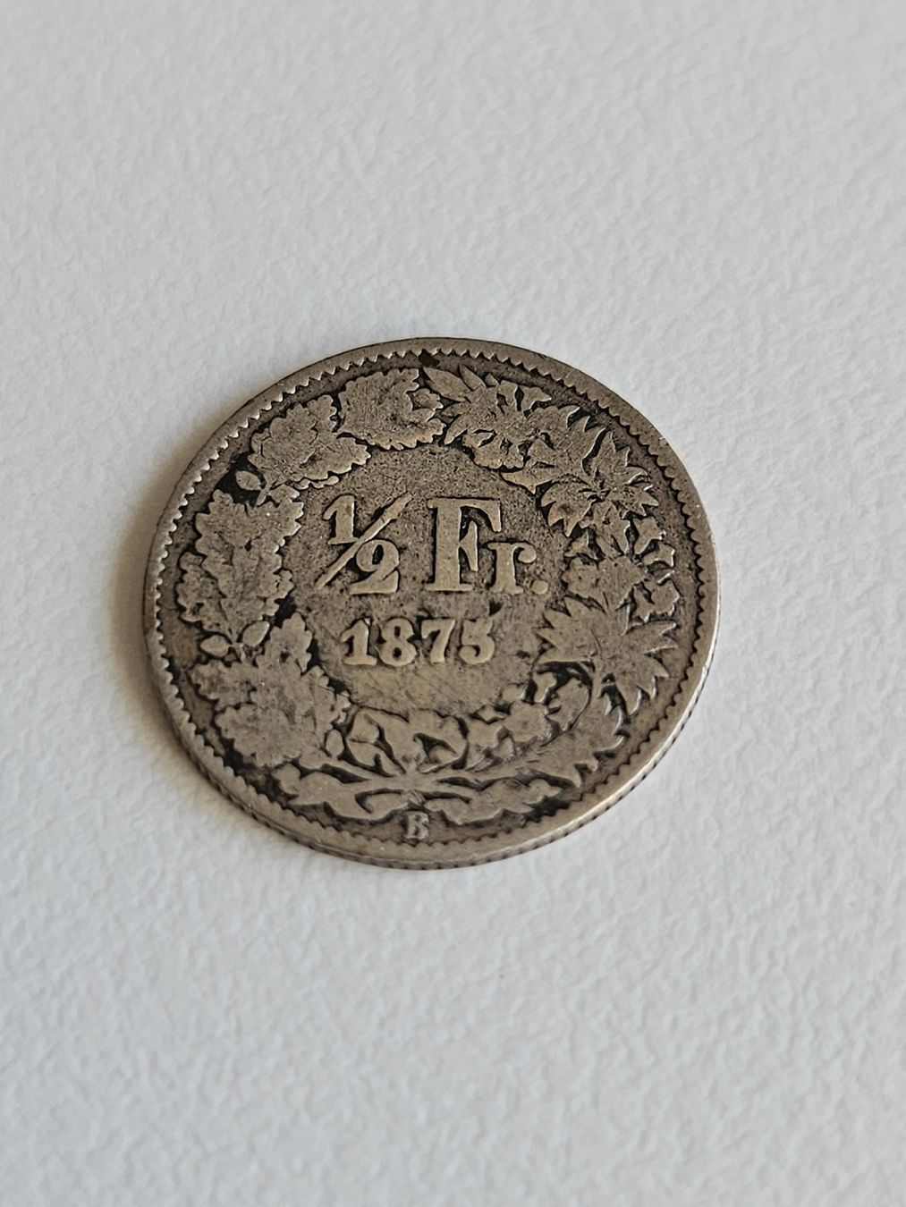 Alle Münzen: 50 Rappen 1875 – Gebraucht aus Pfäffikon ZH von Mrt.