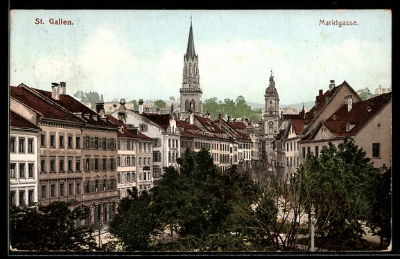 Ansichtskarten: AK St. Gallen, Marktgasse – Gebraucht aus Berlin von bartko-reher