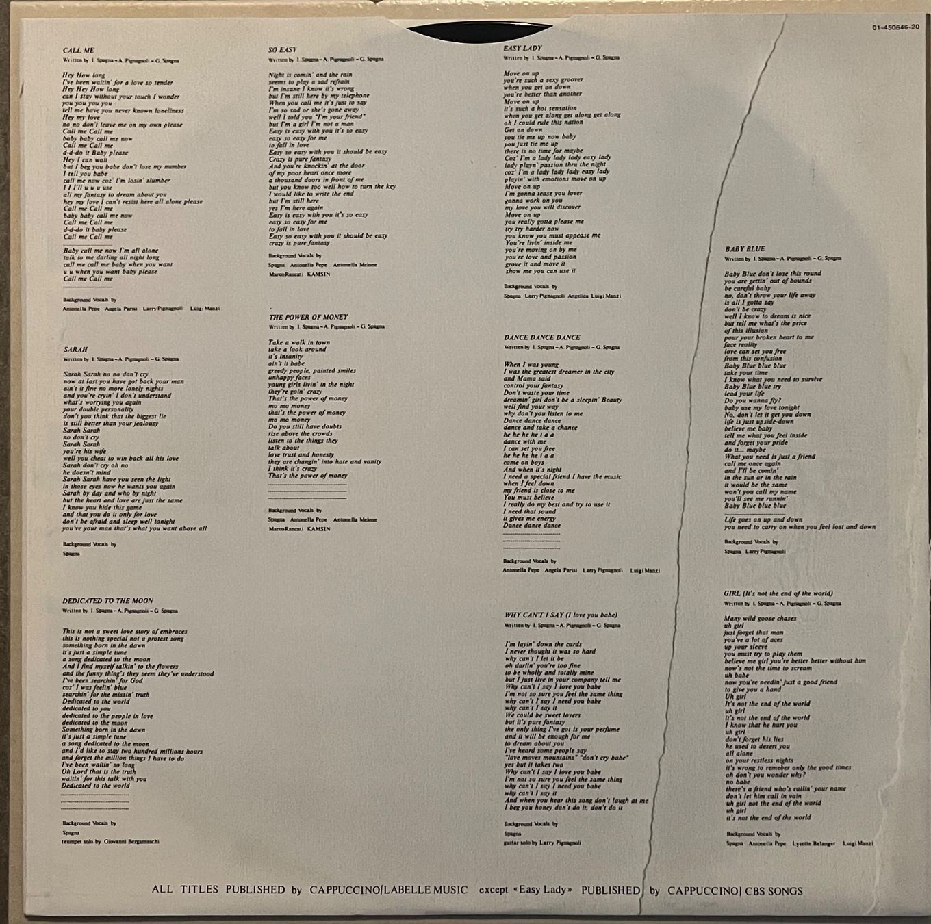 Schallplatten: SPAGNA - DEDICACED TO THE MOON - 33 Tours – Gebraucht aus Bussigny von vinyl-pas-cher 4