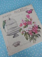 Bild Leinwandbild mit Veilchen Krone Vogelkäfig shabby chic
